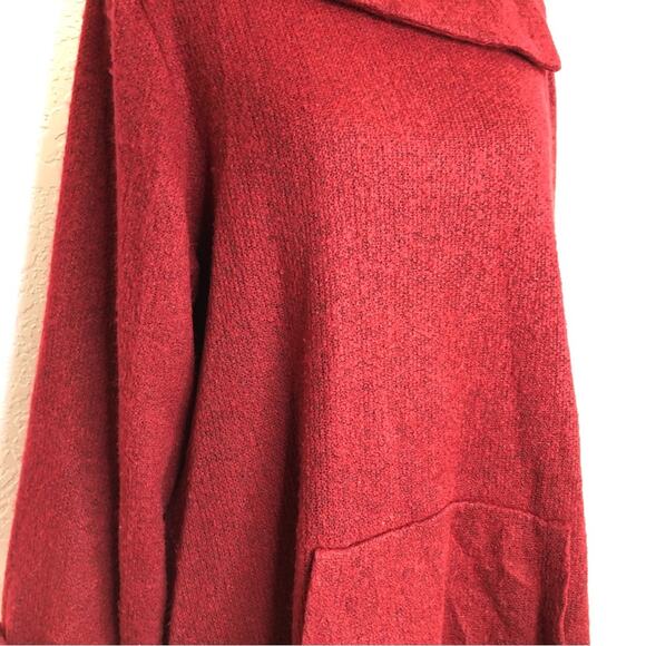Soft Surroundings deep red slit collar tunic sweater size 1X - Picture 4 of 14